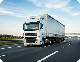 White cargo truck on a highway